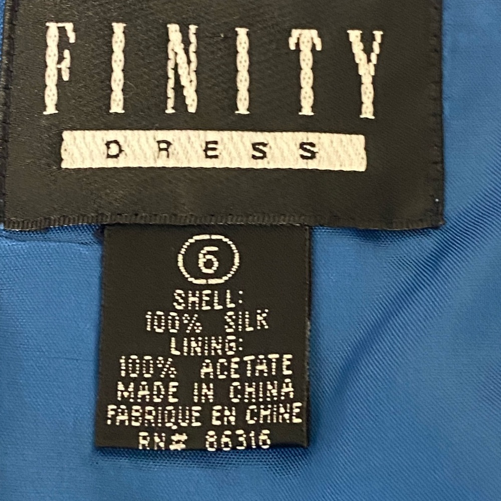 G-189 Finity Blue 100% Silk Short Sleeve MIDI Dress Size 6 - Picture 14 of 14